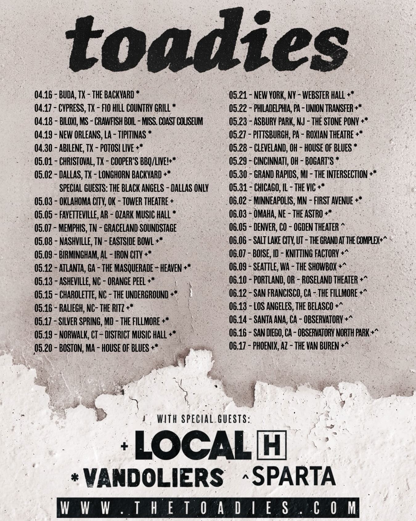 Toadies The Charmer Tour Poster 2026